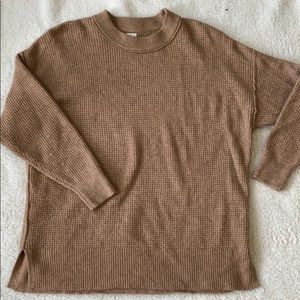 Aerie Waffle Oversized Crew Sweater